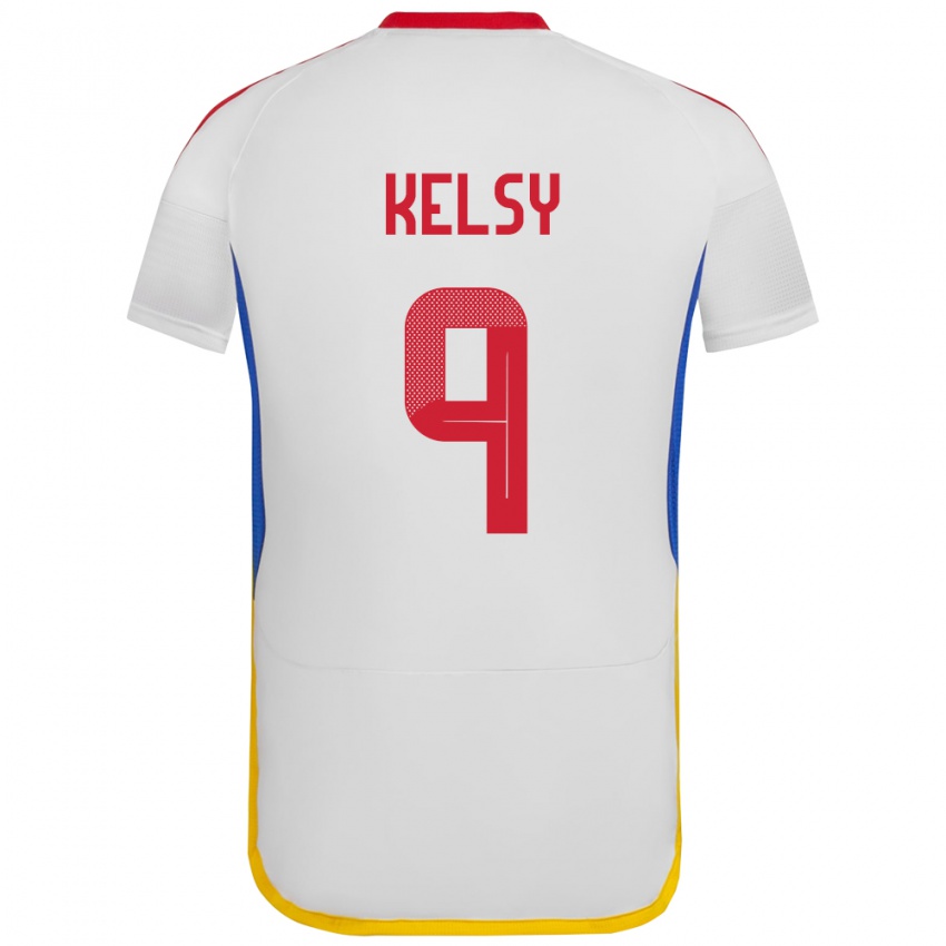 Kinder Venezuela Kevin Kelsy #9 Weiß Auswärtstrikot Trikot 24-26 T-Shirt