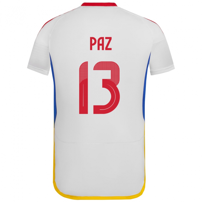 Kinder Venezuela Jesús Paz #13 Weiß Auswärtstrikot Trikot 24-26 T-Shirt