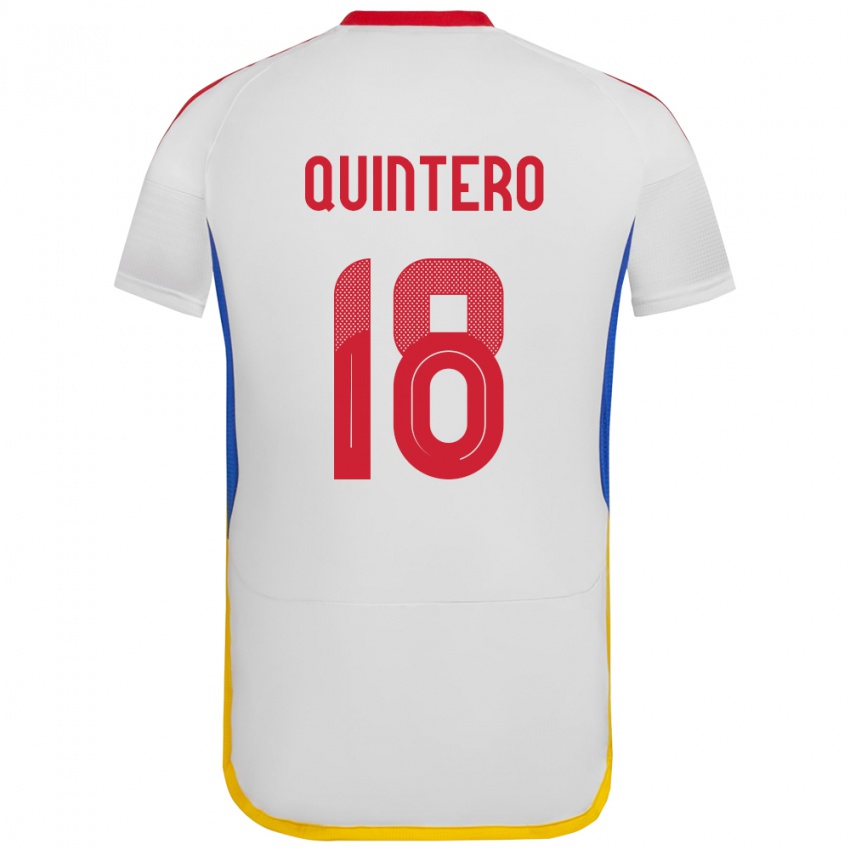 Kinder Venezuela Jesús Quintero #18 Weiß Auswärtstrikot Trikot 24-26 T-Shirt