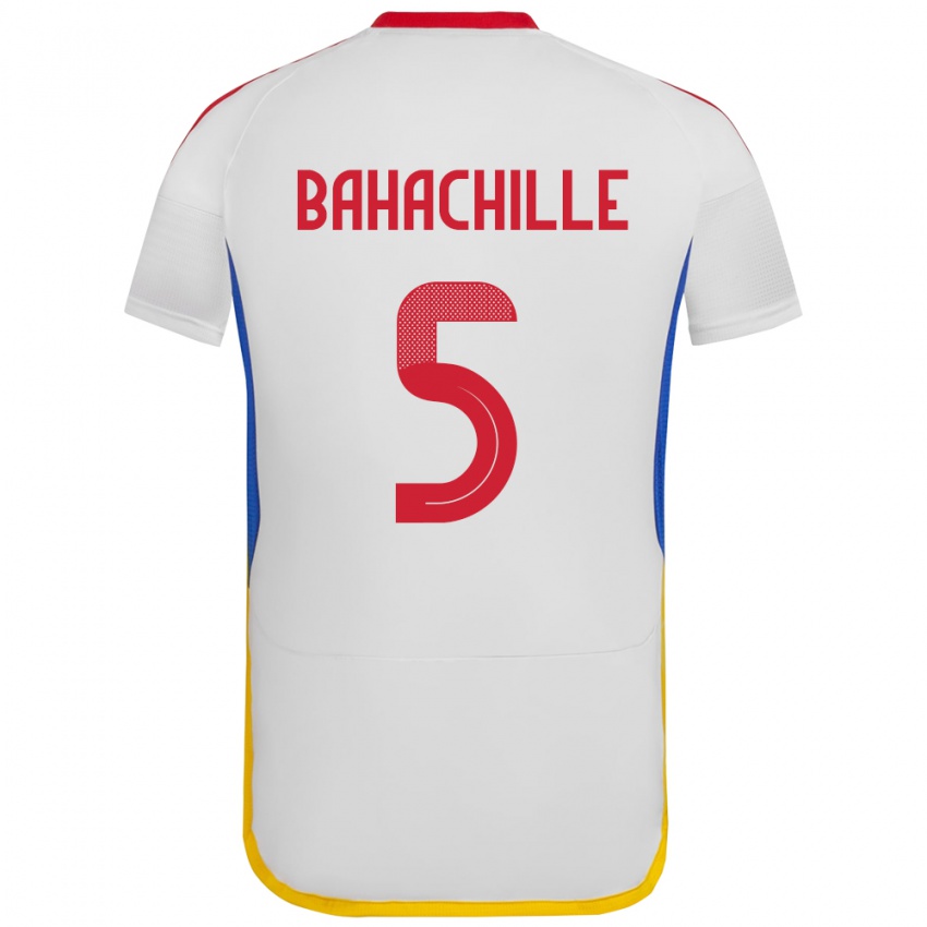 Kinder Venezuela Abraham Bahachille #5 Weiß Auswärtstrikot Trikot 24-26 T-Shirt