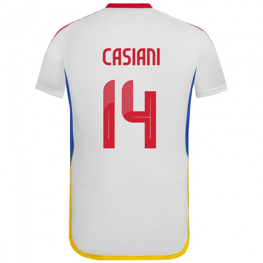 Kinder Venezuela Luis Casiani #14 Weiß Auswärtstrikot Trikot 24-26 T-Shirt