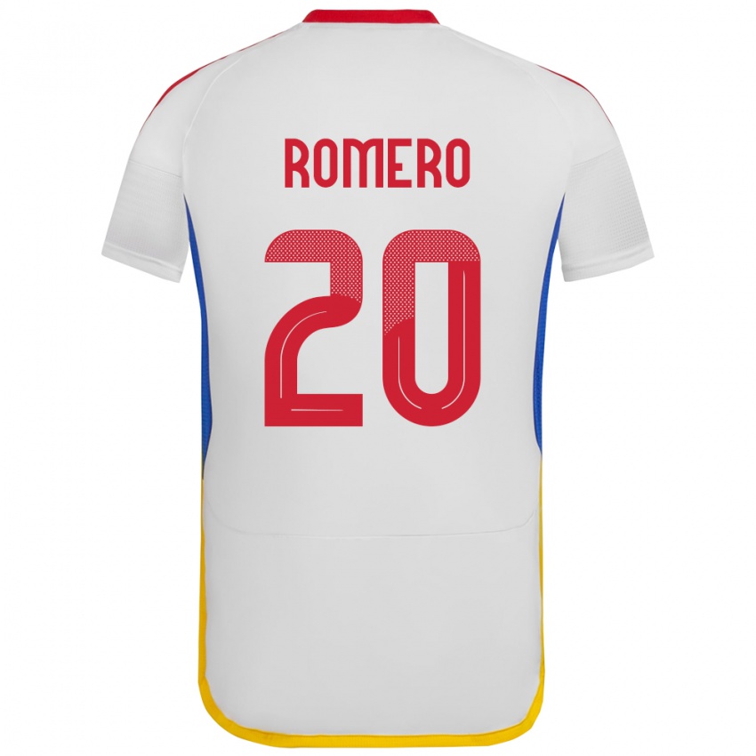 Kinder Venezuela Andrés Romero #20 Weiß Auswärtstrikot Trikot 24-26 T-Shirt