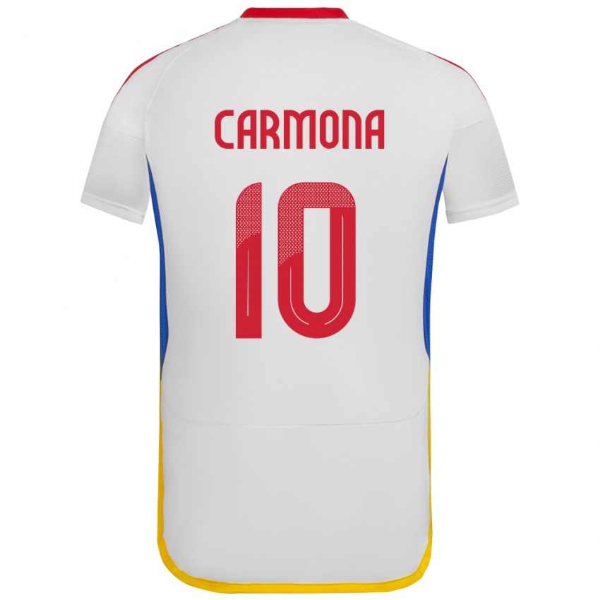 Kinder Venezuela Wikelman Carmona #10 Weiß Auswärtstrikot Trikot 24-26 T-Shirt