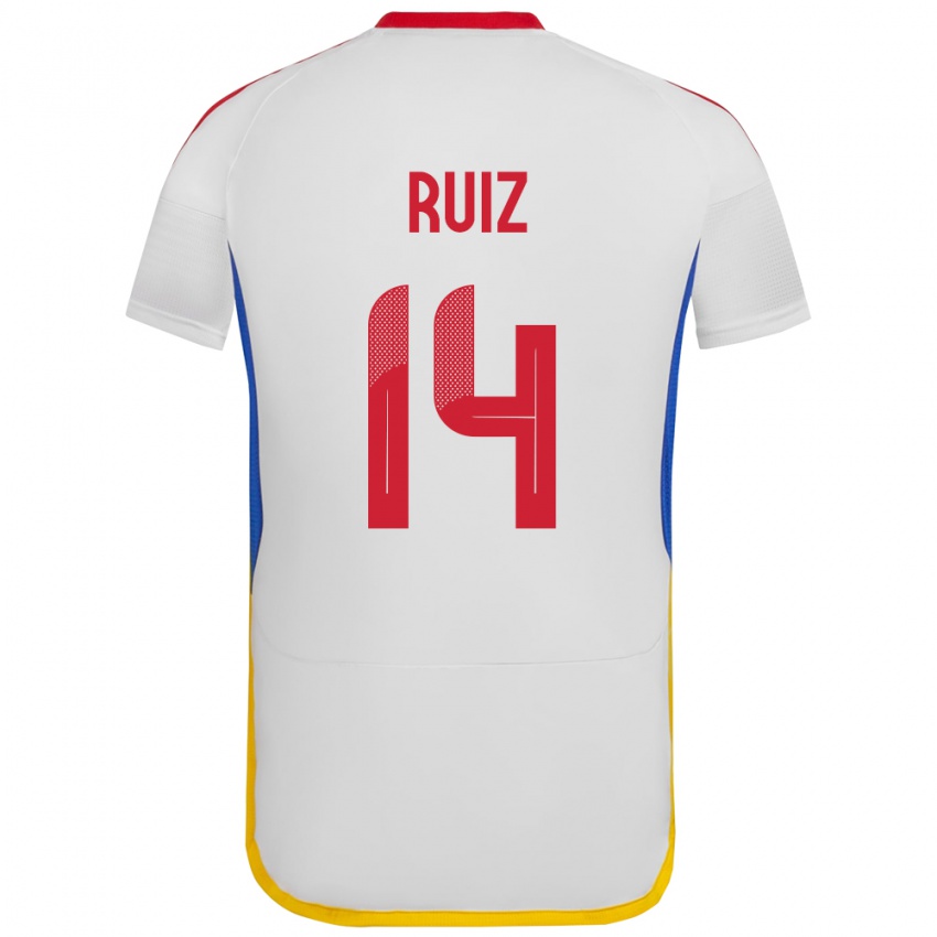 Kinder Venezuela Maicol Ruiz #14 Weiß Auswärtstrikot Trikot 24-26 T-Shirt