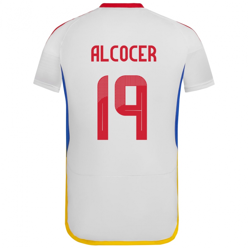 Kinder Venezuela Brayan Alcocer #19 Weiß Auswärtstrikot Trikot 24-26 T-Shirt