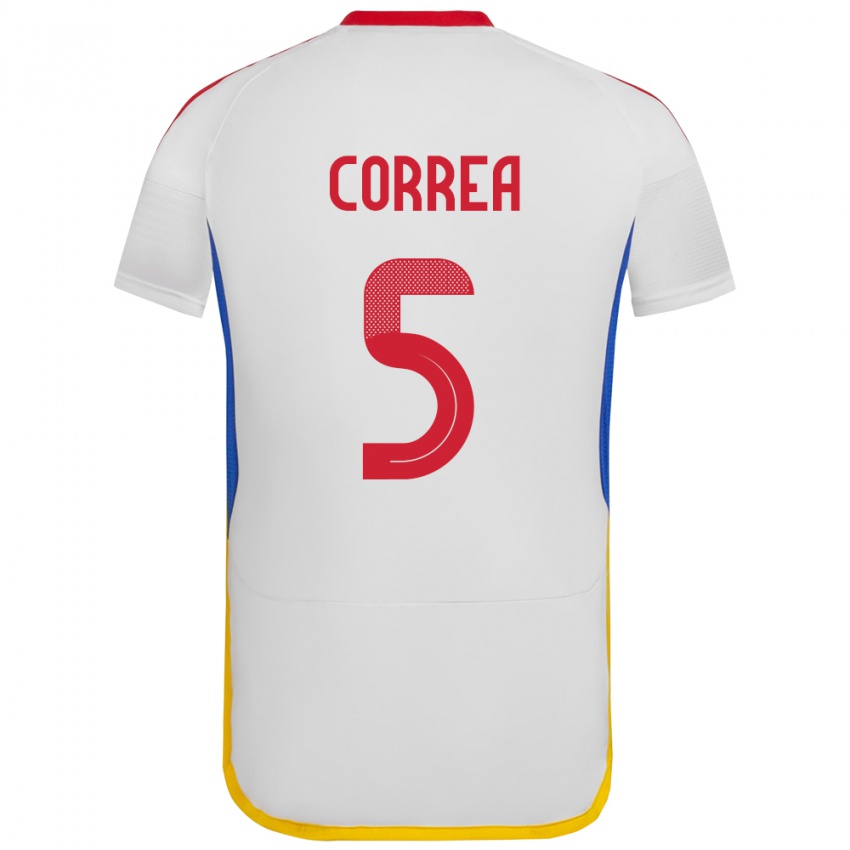 Kinder Venezuela José Correa #5 Weiß Auswärtstrikot Trikot 24-26 T-Shirt