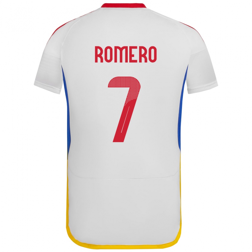 Kinder Venezuela Leenhan Romero #7 Weiß Auswärtstrikot Trikot 24-26 T-Shirt