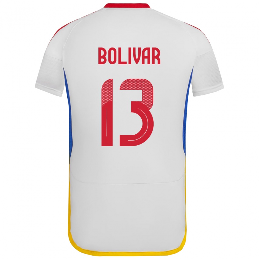 Kinder Venezuela Salvador Bolívar #13 Weiß Auswärtstrikot Trikot 24-26 T-Shirt