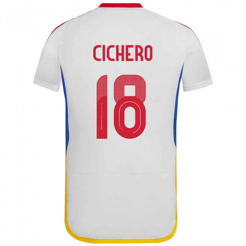 Kinder Venezuela Alejandro Cichero #18 Weiß Auswärtstrikot Trikot 24-26 T-Shirt