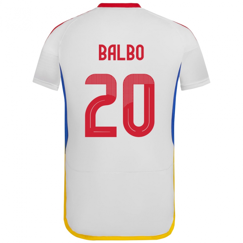 Kinder Venezuela Luis Balbo #20 Weiß Auswärtstrikot Trikot 24-26 T-Shirt