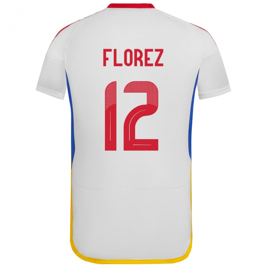 Kinder Venezuela Génesis Flórez #12 Weiß Auswärtstrikot Trikot 24-26 T-Shirt