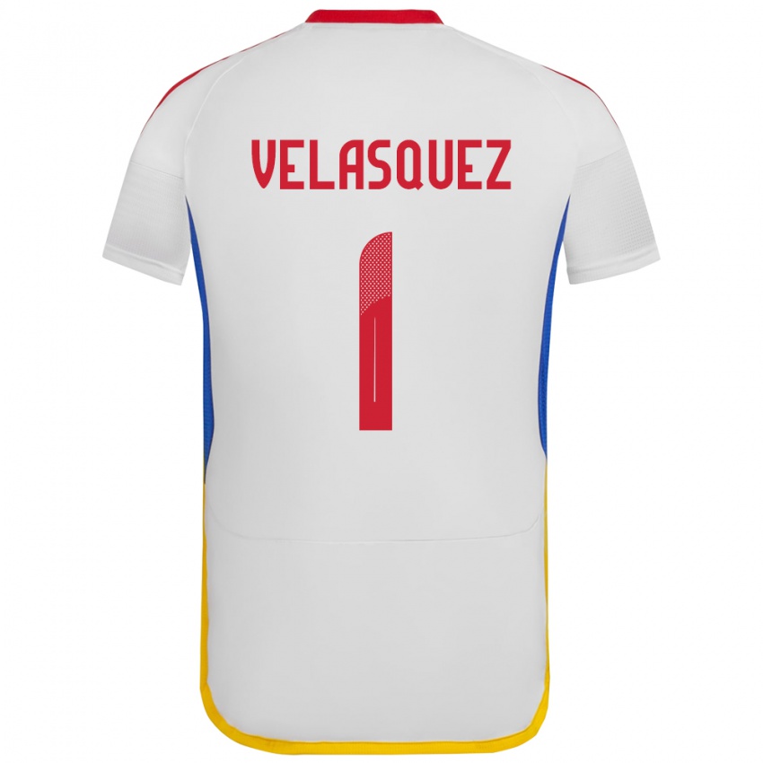 Kinder Venezuela Yessica Velásquez #1 Weiß Auswärtstrikot Trikot 24-26 T-Shirt