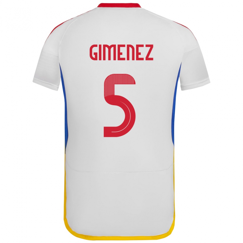 Kinder Venezuela Yenifer Giménez #5 Weiß Auswärtstrikot Trikot 24-26 T-Shirt