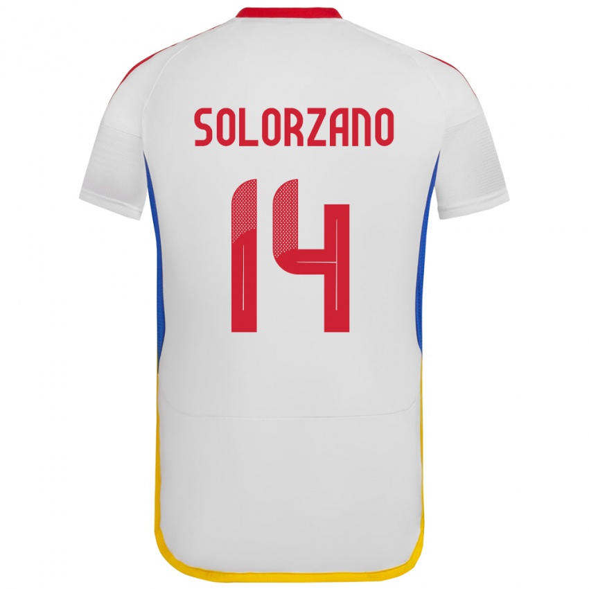 Kinder Venezuela Fabiola Solórzano #14 Weiß Auswärtstrikot Trikot 24-26 T-Shirt