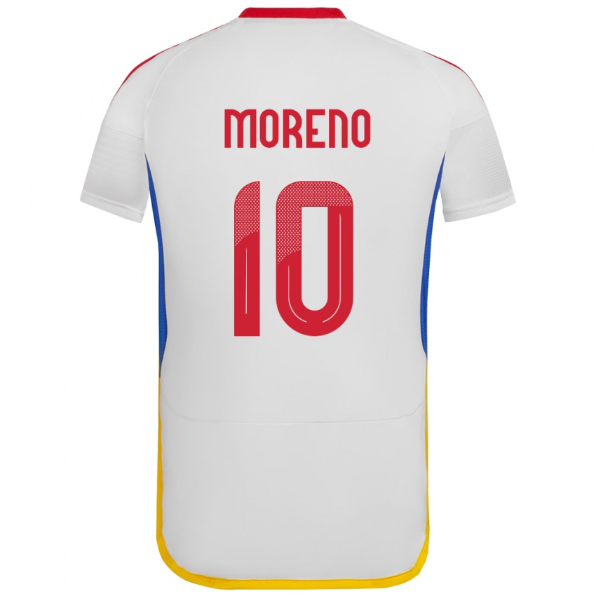 Kinder Venezuela Yerliane Moreno #10 Weiß Auswärtstrikot Trikot 24-26 T-Shirt