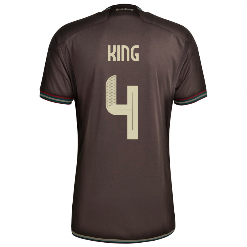 Kinder Jamaika Richard King #4 Nachtbraun Auswärtstrikot Trikot 24-26 T-Shirt