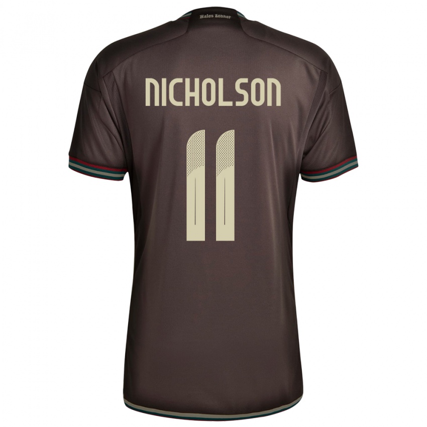 Kinder Jamaika Shamar Nicholson #11 Nachtbraun Auswärtstrikot Trikot 24-26 T-Shirt