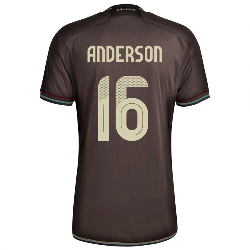 Kinder Jamaika Karoy Anderson #16 Nachtbraun Auswärtstrikot Trikot 24-26 T-Shirt