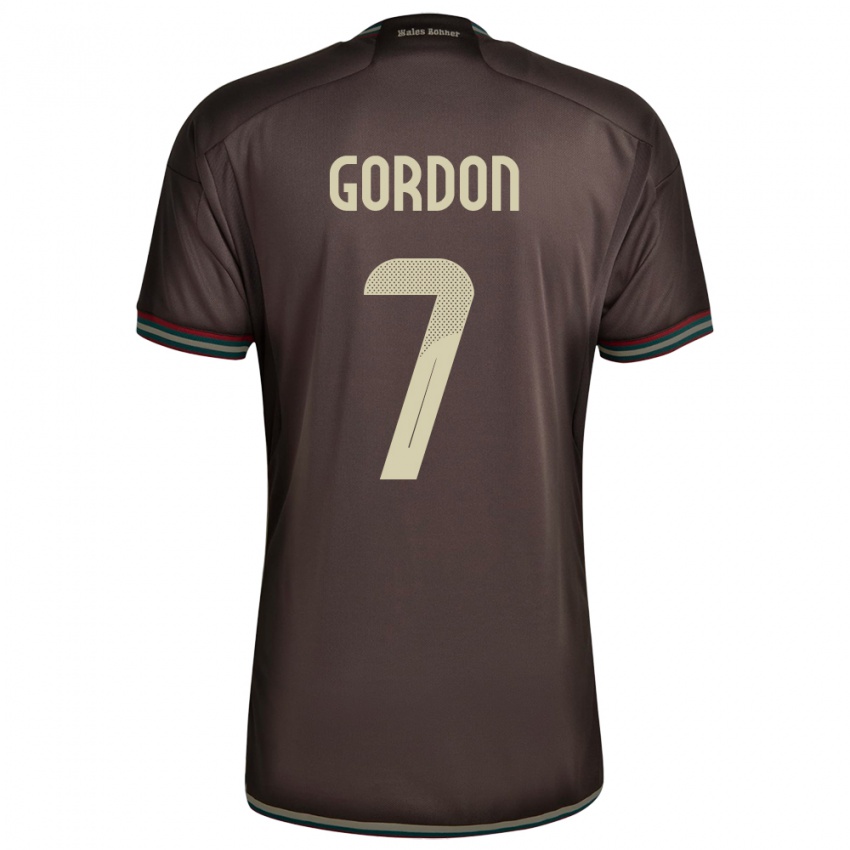 Kinder Jamaika Robino Gordon #7 Nachtbraun Auswärtstrikot Trikot 24-26 T-Shirt