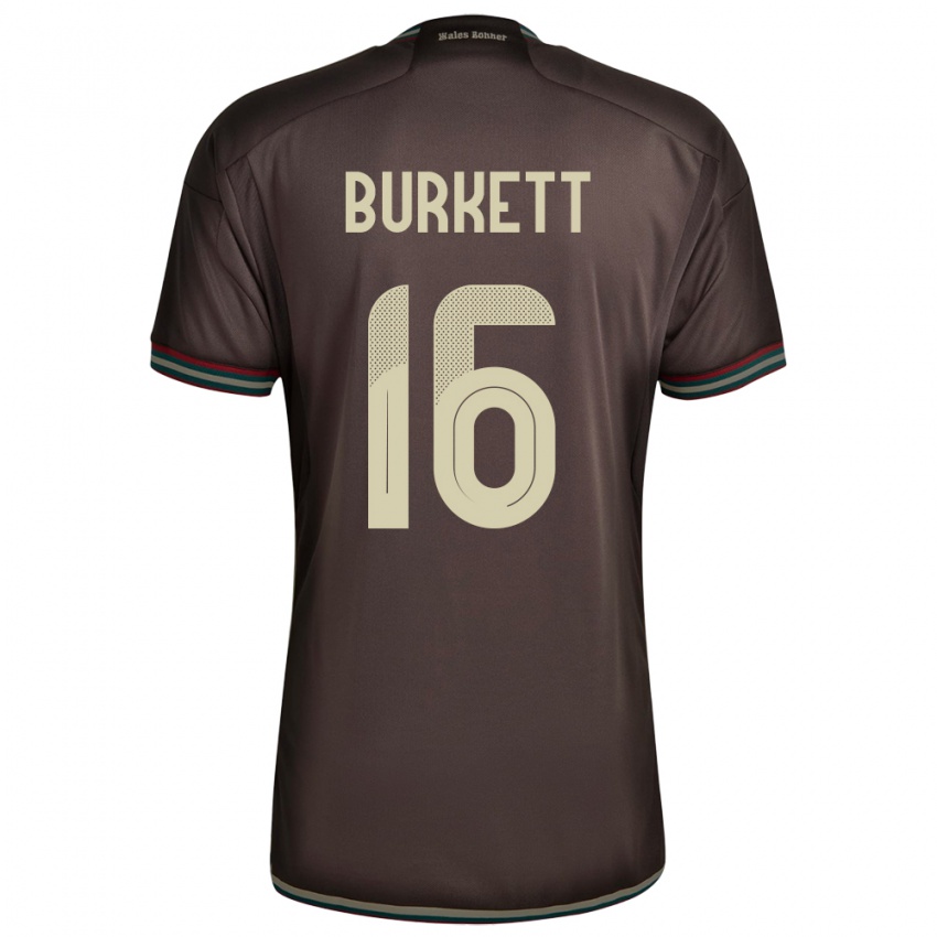 Kinder Jamaika Brian Burkett #16 Nachtbraun Auswärtstrikot Trikot 24-26 T-Shirt