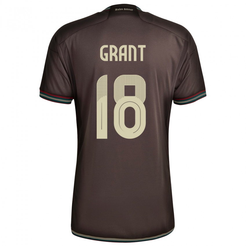 Kinder Jamaika George Grant #18 Nachtbraun Auswärtstrikot Trikot 24-26 T-Shirt