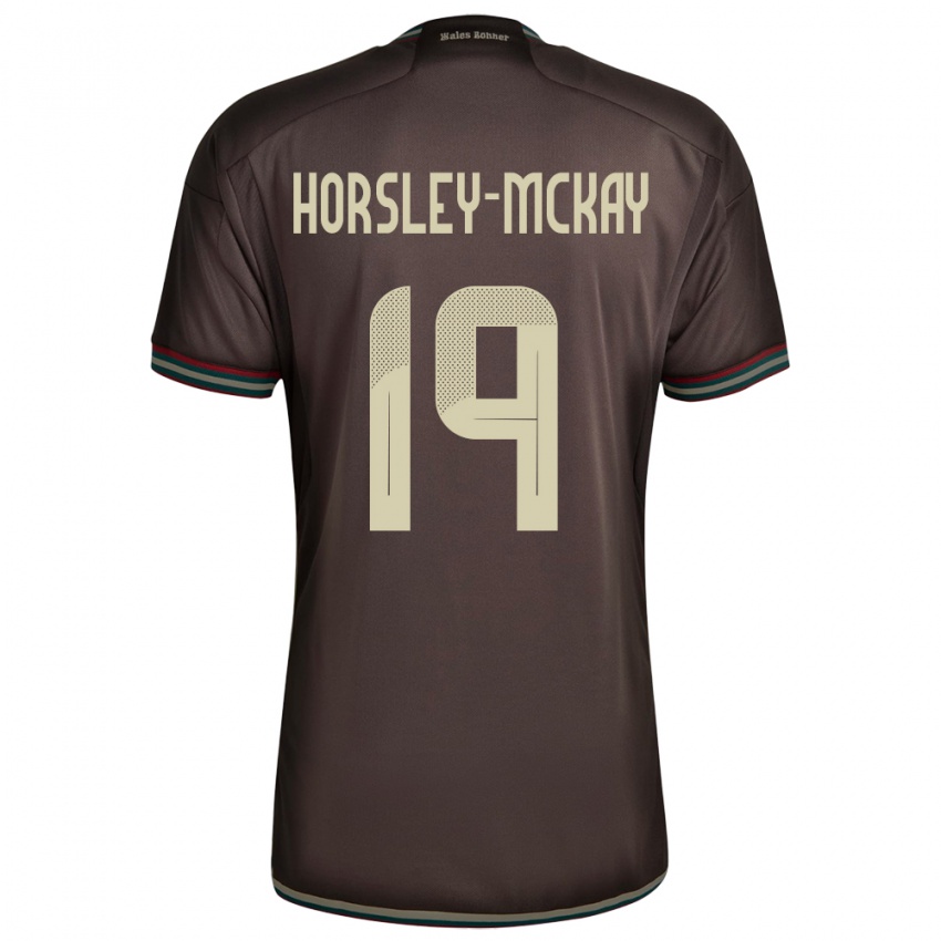 Kinder Jamaika Kyron Horsley-Mckay #19 Nachtbraun Auswärtstrikot Trikot 24-26 T-Shirt