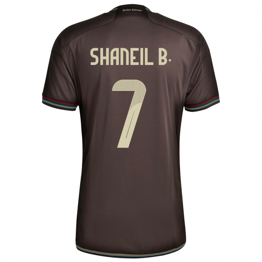 Kinder Jamaika Shaneil Buckley #7 Nachtbraun Auswärtstrikot Trikot 24-26 T-Shirt