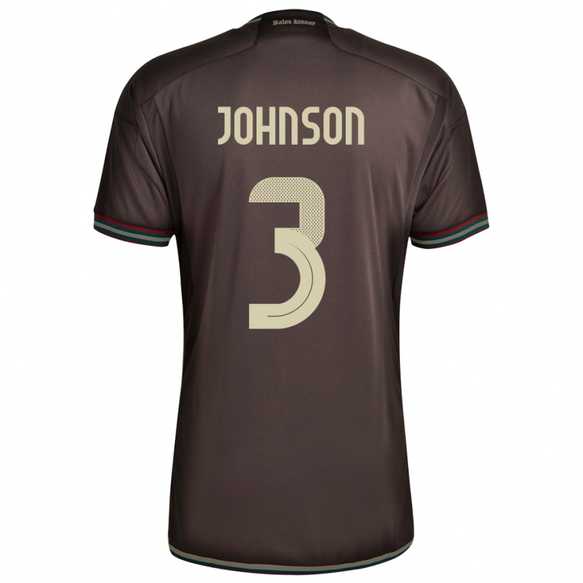 Kinder Jamaika Melissa Johnson #3 Nachtbraun Auswärtstrikot Trikot 24-26 T-Shirt