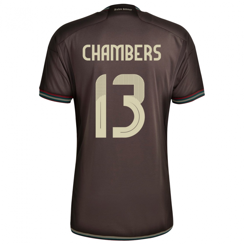 Kinder Jamaika Chris-Ann Chambers #13 Nachtbraun Auswärtstrikot Trikot 24-26 T-Shirt