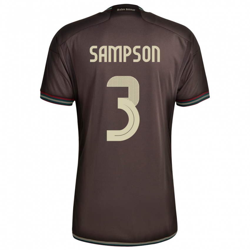 Kinder Jamaika Vyan Sampson #3 Nachtbraun Auswärtstrikot Trikot 24-26 T-Shirt