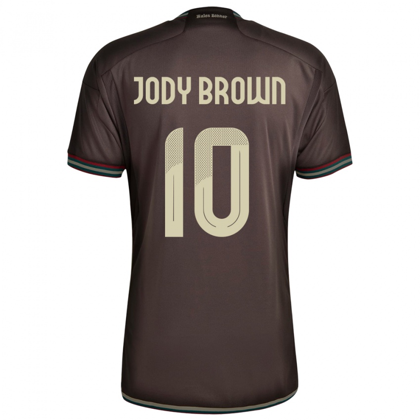 Kinder Jamaika Jody Brown #10 Nachtbraun Auswärtstrikot Trikot 24-26 T-Shirt