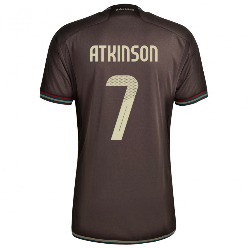 Kinder Jamaika Natoya Atkinson #7 Nachtbraun Auswärtstrikot Trikot 24-26 T-Shirt