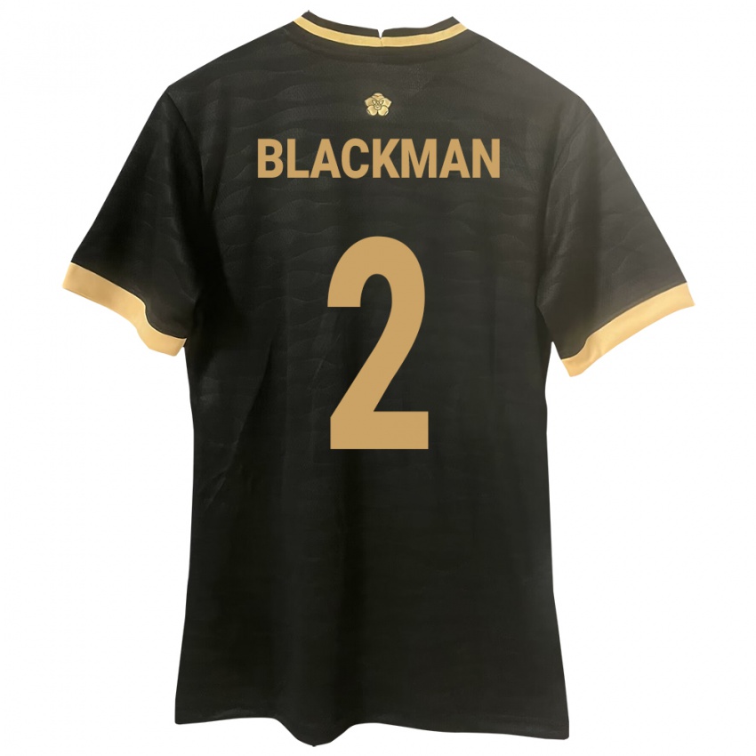 Kinder Panama César Blackman #2 Schwarz Auswärtstrikot Trikot 24-26 T-Shirt