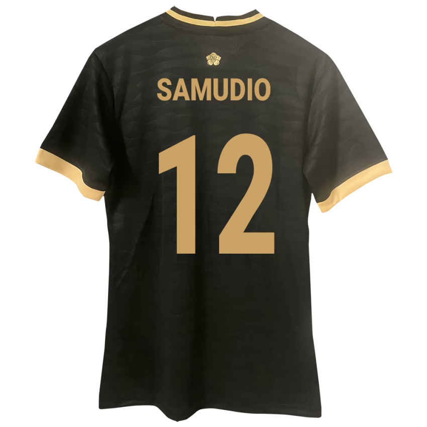 Kinder Panama César Samudio #12 Schwarz Auswärtstrikot Trikot 24-26 T-Shirt