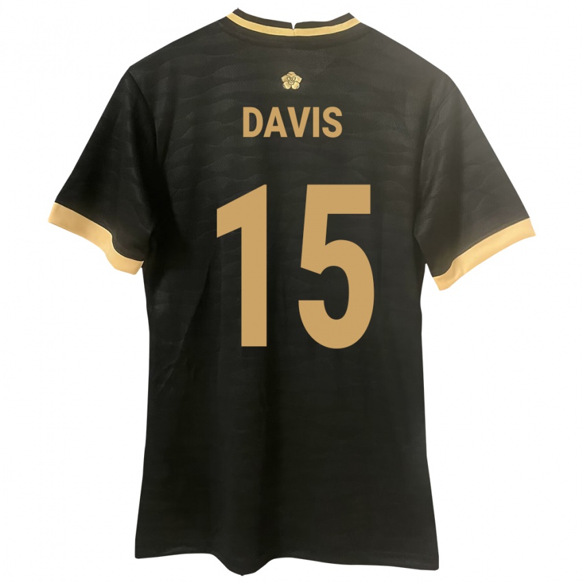 Kinder Panama Éric Davis #15 Schwarz Auswärtstrikot Trikot 24-26 T-Shirt