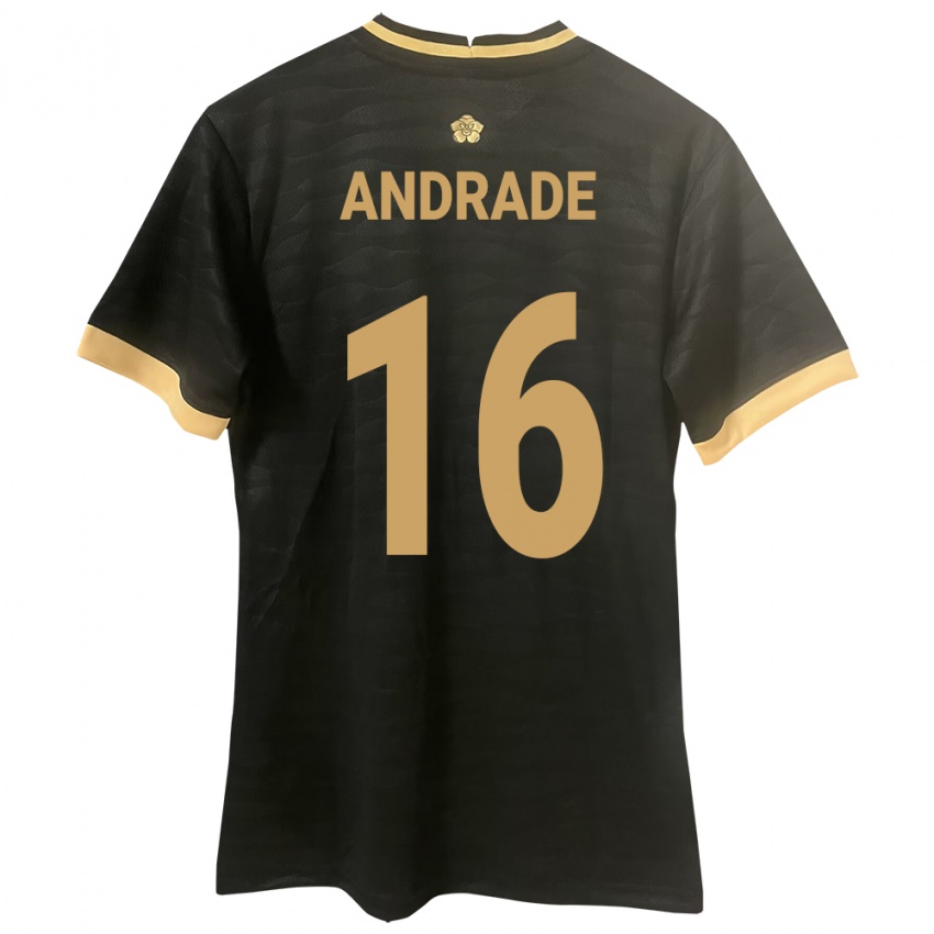 Kinder Panama Andrés Andrade #16 Schwarz Auswärtstrikot Trikot 24-26 T-Shirt