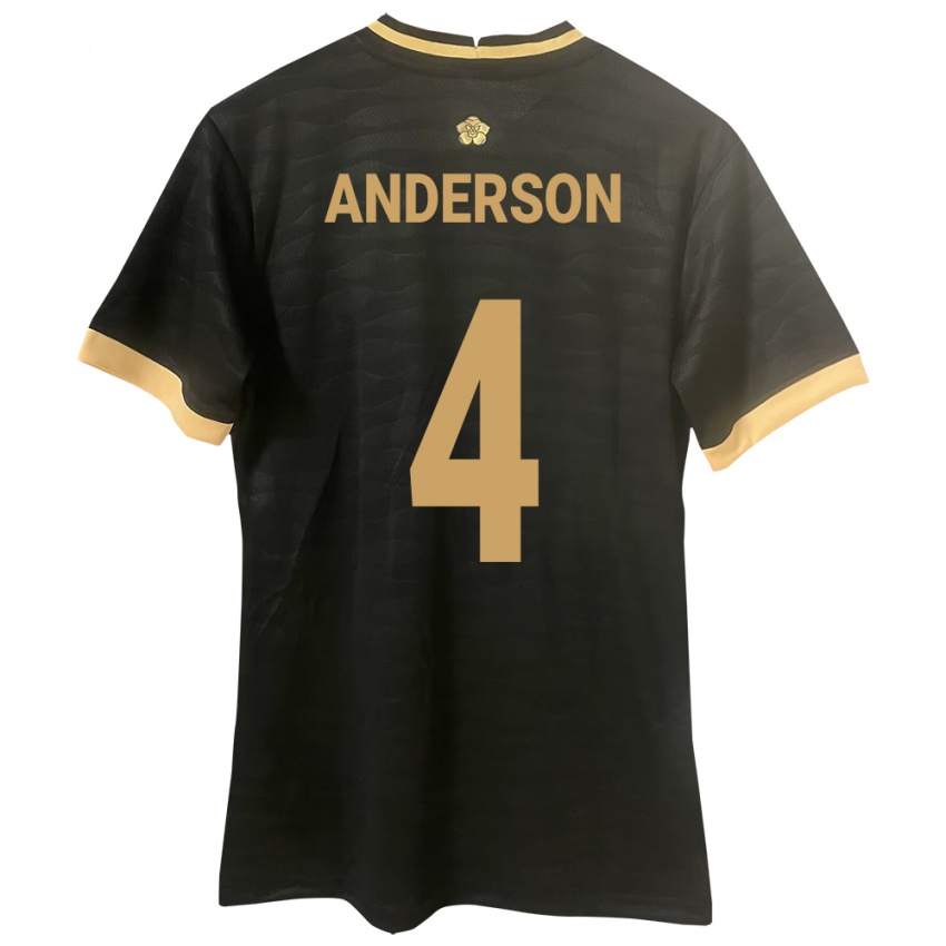 Kinder Panama Eduardo Anderson #4 Schwarz Auswärtstrikot Trikot 24-26 T-Shirt