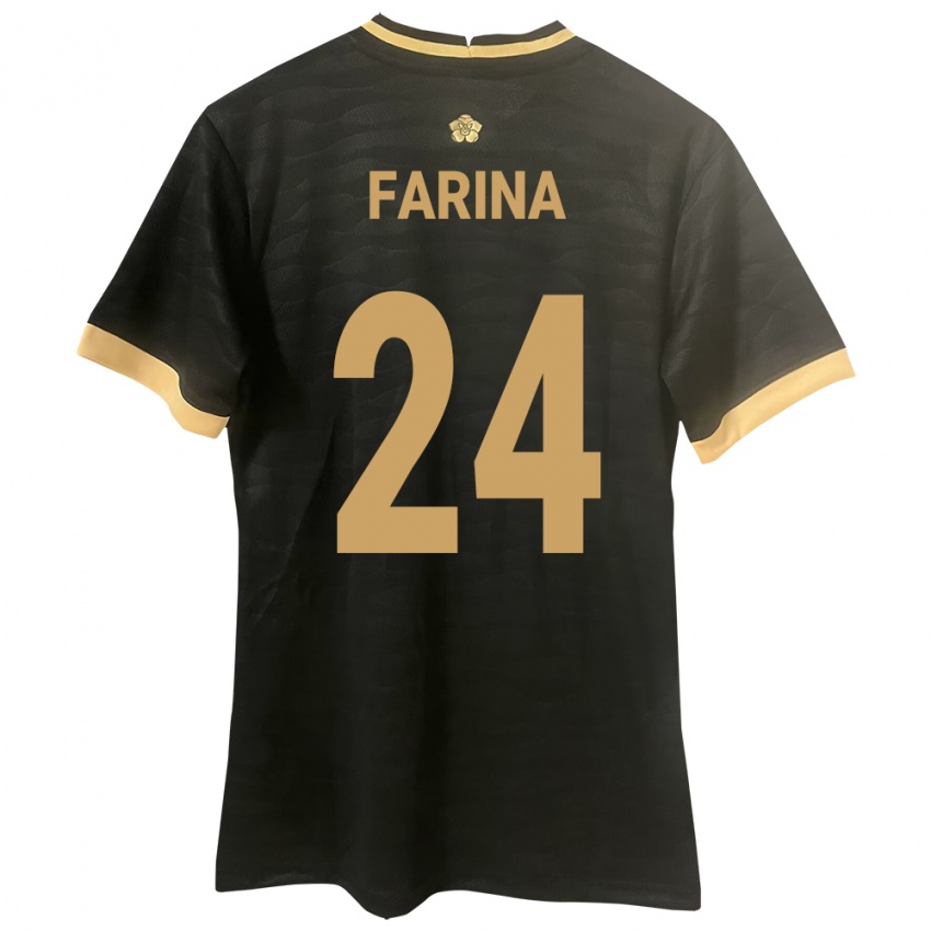 Kinder Panama Edgardo Fariña #24 Schwarz Auswärtstrikot Trikot 24-26 T-Shirt