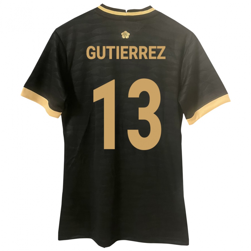 Kinder Panama Mickeylis Gutiérrez #13 Schwarz Auswärtstrikot Trikot 24-26 T-Shirt