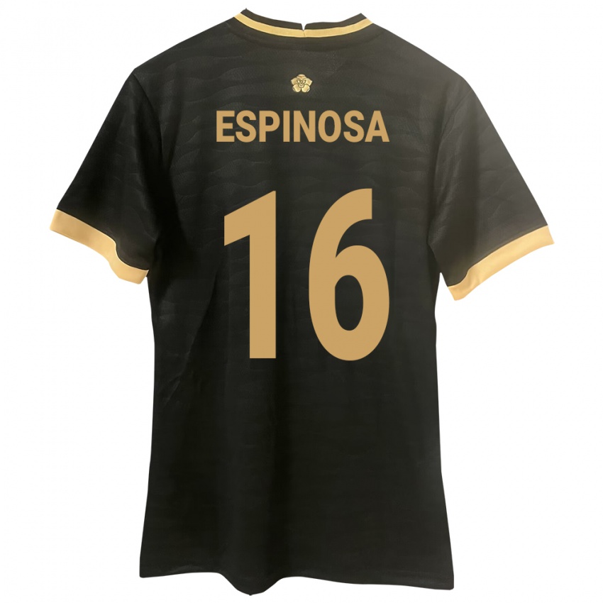 Kinder Panama Rebeca Espinosa #16 Schwarz Auswärtstrikot Trikot 24-26 T-Shirt