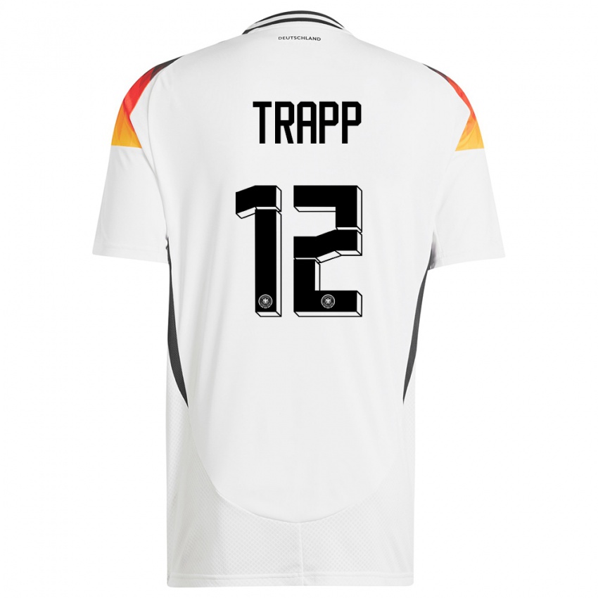 Herren Deutschland Kevin Trapp #12 Weiß Heimtrikot Trikot 24-26 T-Shirt