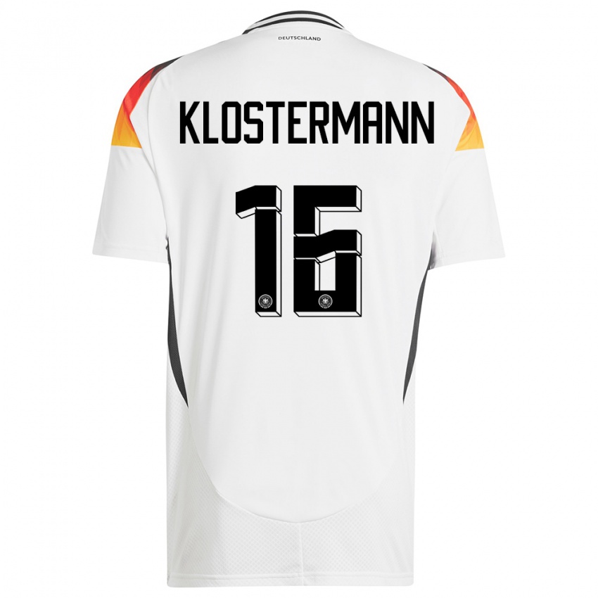 Herren Deutschland Lukas Klostermann #16 Weiß Heimtrikot Trikot 24-26 T-Shirt