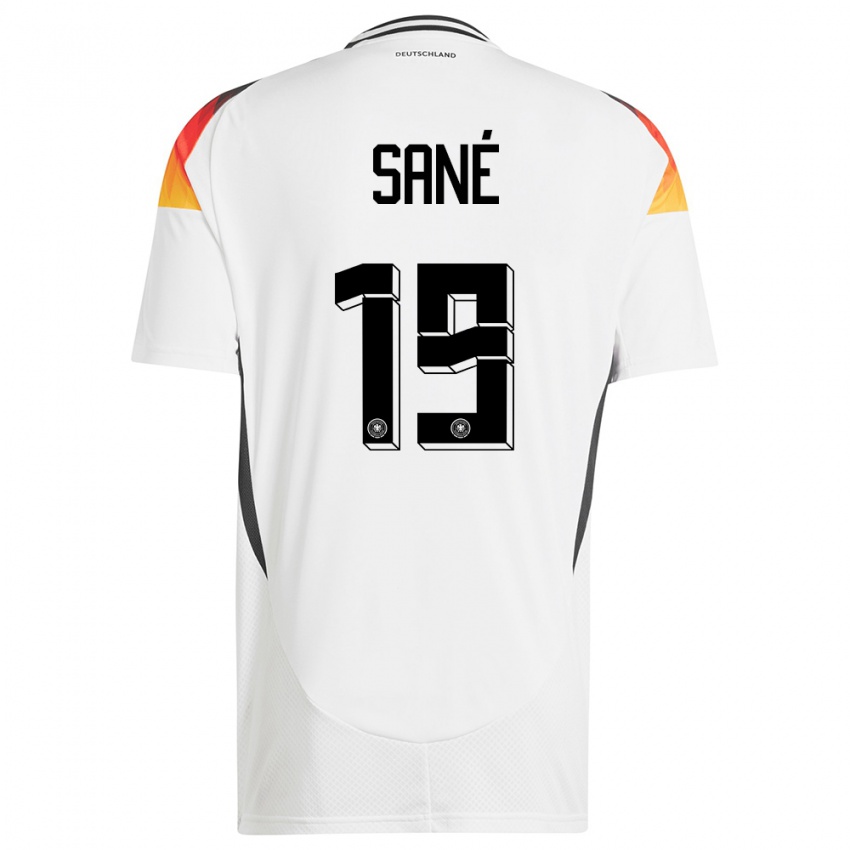 Herren Deutschland Leroy Sane #19 Weiß Heimtrikot Trikot 24-26 T-Shirt