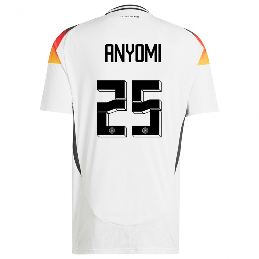 Herren Deutschland Nicole Anyomi #25 Weiß Heimtrikot Trikot 24-26 T-Shirt