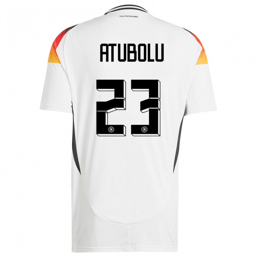 Herren Deutschland Noah Atubolu #23 Weiß Heimtrikot Trikot 24-26 T-Shirt