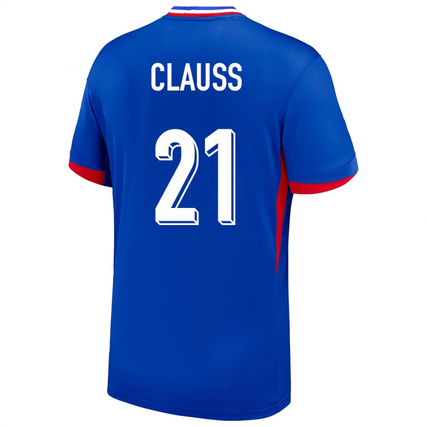 Herren Frankreich Jonathan Clauss #21 Blau Heimtrikot Trikot 24-26 T-Shirt