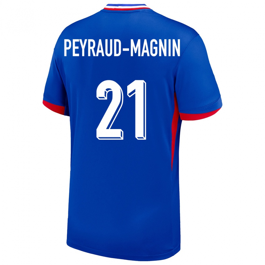 Herren Frankreich Pauline Peyraud Magnin #21 Blau Heimtrikot Trikot 24-26 T-Shirt