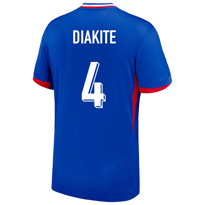 Herren Frankreich Bafode Diakite #4 Blau Heimtrikot Trikot 24-26 T-Shirt