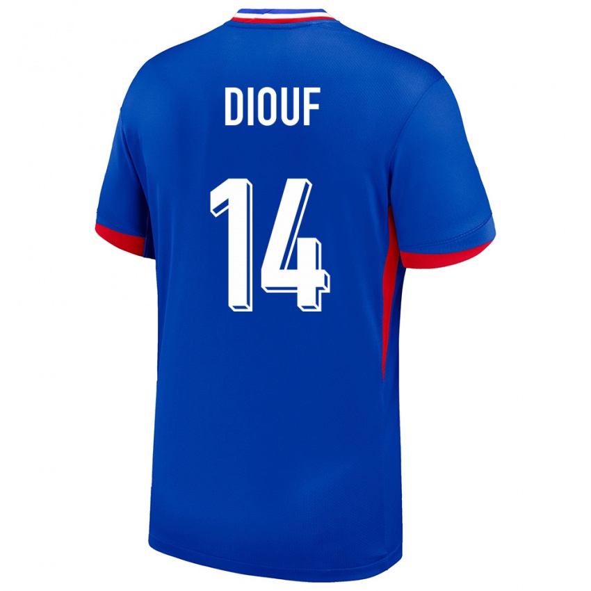 Herren Frankreich Andy Diouf #14 Blau Heimtrikot Trikot 24-26 T-Shirt