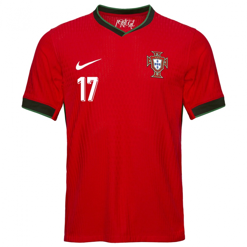 Herren Portugal Rafael Leao #17 Rot Heimtrikot Trikot 24-26 T-Shirt